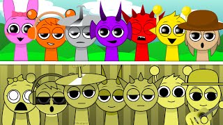 Incredibox Sprunki but in MUSTARD Sauceless Versions vs Mustard Versions [upl. by Ahsiekal]