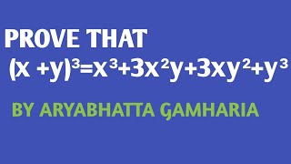 CUBIC IDENTITIES ALGEBRA MATHS Aryabhatta Gamharia [upl. by Nylannej]