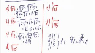 Matemáticas 4º ESO Extraer del radical los factores [upl. by Patti]