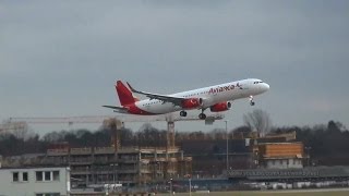 Avianca First A321 with Sharklets N692AV two view go around at Hamburg Airport [upl. by Neehs935]