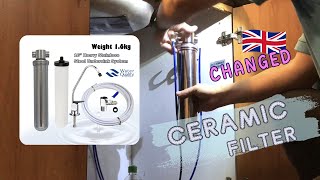 Under Sink Stainless Steel Water Filter Ceramic Cartridge Replacement Tutorial [upl. by Ahsietal]