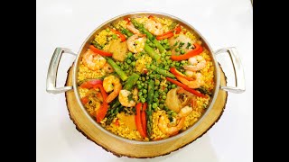 Paella de Pollo y CamaronesRecetas Fáciles y deliciosas [upl. by Selima631]