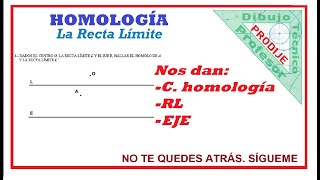 Homología RECTAS LÍMITE LAMINA 301 DADOS EL CENTRO EL EJE RL Y PTO A OBTENER RL´ Y A´ [upl. by Fosque]