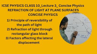 refraction of light at plane surfaces icse physics class 10 concise physics selina [upl. by Asirap348]