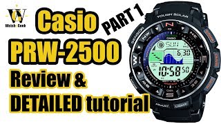 Casio PRW 2500 ProTrek module 3258 review amp tutorial  guide on how to setup timing functions [upl. by Araek]