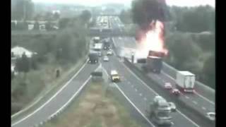 Fatal Truck Crash on Highway in Europe [upl. by Dougal]