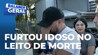 Neto de idoso furtado enquanto morria em acidente cobra suspeito na saída da delegacia [upl. by Hnahk853]