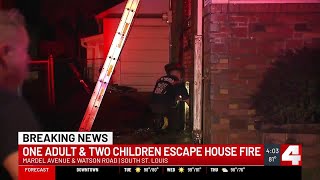 1 adult 2 children escape house fire in south St Louis [upl. by Erastes]