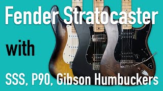 Fender Stratocaster intense upgrades  SSS P90 and Humbuckers [upl. by Kalil]