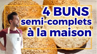 4 BUNS semicomplets à la maison TangZhong [upl. by Torruella]