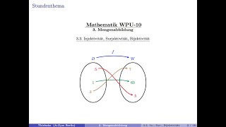 10 Mathe WPU  33 Injektivität Surjektivität Bijektivität [upl. by Amorete]