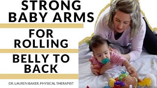 Baby Arm Strengthen Exercises For Rolling Belly To Back [upl. by Higgs]