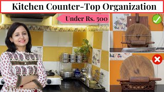 Kitchen Countertop organization Ideas  Best Organizers for Kitchen Under Rs 500  Urban Rasoi [upl. by Low]