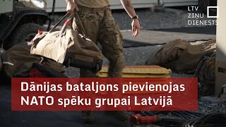 Dānijas bataljons pievienojas NATO spēku grupai Latvijā [upl. by Llednik361]