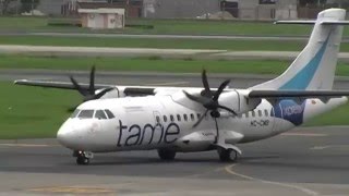 Avión Turbo Hélice ATR 42  500 de la flota de TAME Ecuador [upl. by Constantino171]