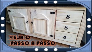 Gabinete de pia passo a passo completo só pinus👈 diy Full step by step sink cabinet only pine [upl. by Notlew]