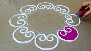 Easy amp Big Rangoli Design For Festivals  2021 Rangoli Designs  Festival Kolam Designs  Muggulu [upl. by Sutherland]