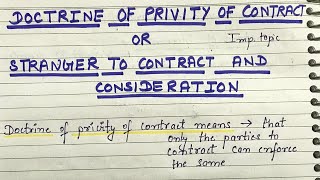 Doctrine of Privity of Contract  And its Exceptions  with case laws [upl. by Brantley919]