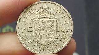 HALF CROWN 1956 Coin VALUE  REVIEW [upl. by Essej801]