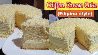 Pinoy Cheese cake  pinoy style cheese cake chiffon Bacheesecake Bake N Roll [upl. by Kass]