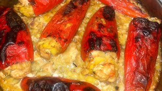 HOW TO MAKE FILLED PEPPERS baked in the oven [upl. by Airdnat]