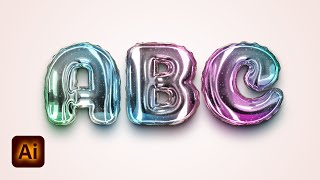 How to Create a Bubble Holo Text Effect in Adobe Illustrator [upl. by Ellekim]