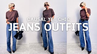 8 CASUAL JEANS OUTFITS THAT STILL FEEL CHIC  Autumn 2024 [upl. by Ahsekam]