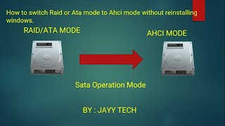 How to switch Raid or Ata mode to Ahci mode without reinstalling windows [upl. by Virgina317]