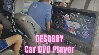 DESOBRY Portable DVD Player for Car Review  Car DVD Player Dual Screen [upl. by Dorehs]