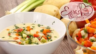 KartoffelSuppe mit GemüseEinlage  vegetarisch  Herbst Rezept  Kochen evasbackparty [upl. by Ardnasirhc175]