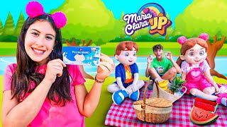 Maria Clara e JP fazem piquenique e comem Polenguinho e frutas saudáveis [upl. by Valene]