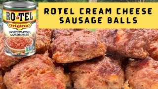 Rotel Cream Cheese Sausage Balls  Weber Smokey Mountain [upl. by Enrica]