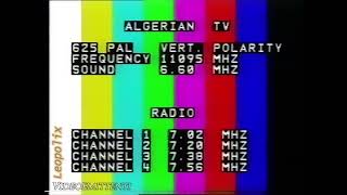 Alegerian Tv ColorsBar InfoCard frequenza analogica sat e sottoportanti radio audio anno 1997 [upl. by Aivatan63]