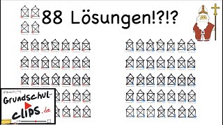 Haus vom Nikolaus alle 44 88 Lösungen  gezeichnet und erklärt [upl. by Eiralam]