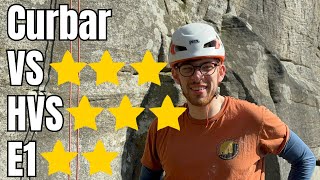 Hardest E1 ever Trad climbing at Curbar [upl. by Neellek591]