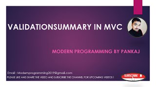 ValidationSummary in MVC Part 30 [upl. by Theran]