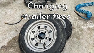 Changing Trailer Tires and Valves at Home with 9 Tire Irons [upl. by Lorrimor333]