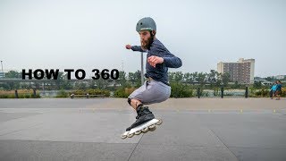 HOW TO 360 on Inline Skates Rollerblades [upl. by Neoma]