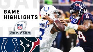 Colts vs Texans Wild Card Round Highlights  NFL 2018 Playoffs [upl. by Wilscam65]