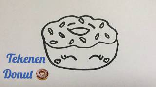 🍩 Tekenen voor beginners  DONUT LEREN TEKENEN ✏️  HOW TO DRAW DONUT [upl. by Outhe]