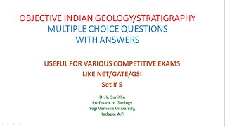 Stratigraphy Ind Geol MCQ Set 5 [upl. by Pool]