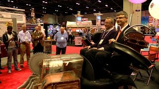 Walibi RhôneAlpes Gravity Group train unveiling at IAAPA [upl. by Arie]