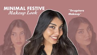 Minimal Festive Makeup Look  Subtle Smokey Eyes  Drugstore Makeup [upl. by Gahan]