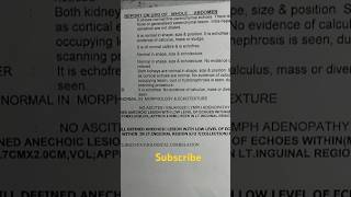 USG Report  nursing medical sonologist radiologist youtube shorts ytshorts [upl. by Idoj]