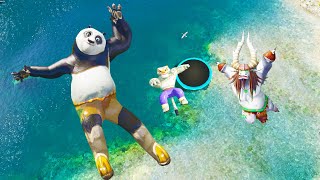 GTA5 Kung Fu panda Kai Tai lung Tigress Trampoline Jumps amp Funny fails ep13  Euphoria Physics [upl. by Atiekal]