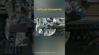 Spoon lid assembly automation robots with carton box package line packaging injection [upl. by Gonzales808]