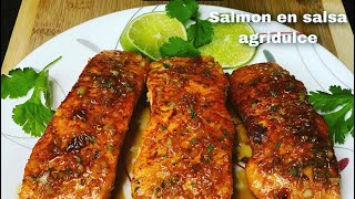 Como Hacer Salmon En Salsa Agridulce Receta Saludable🐟 [upl. by Jasmine]