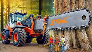 Extreme Dangerous Fastest Big Chainsaw Cutting Tree Machines  Monster Stump Removal Excavator 45 [upl. by Fidel]