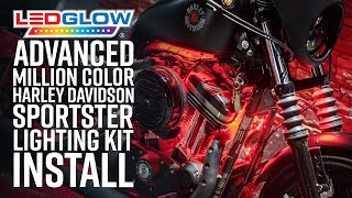 LEDGlow  How to Install Advanced Million Color Harley Davidson Sportster LED Lights [upl. by Evannia888]