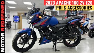 2023 TVS Apache RTR 160 2V E20 PDI amp Accessories Installation With Price  Motor Redefined [upl. by Vincent]